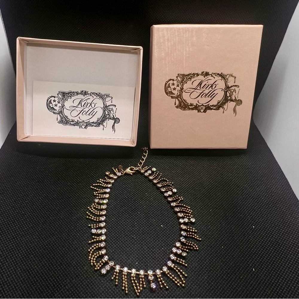 Vintage Kirk's Folly Rhinestone Fringe Star Ankle Bracelet Anklet 9” Signed IOB